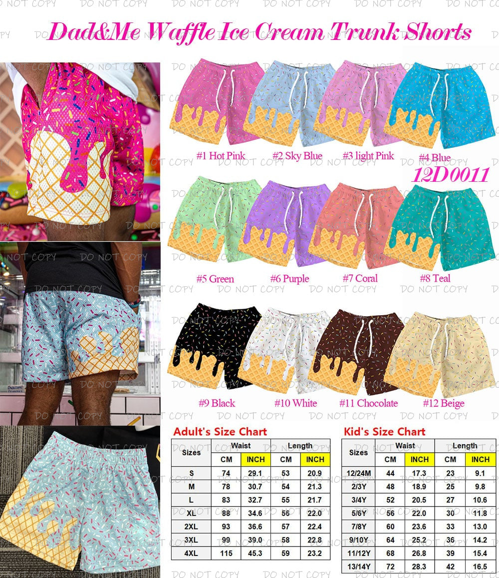 Men and Boys's Ice Cream Swim Trunks