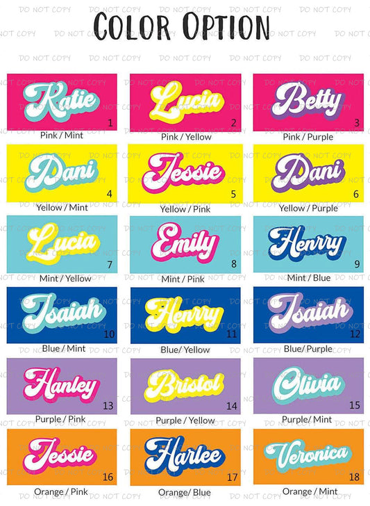 RETRO STYLE PERSONALIZED NAME BEACH TOWELS